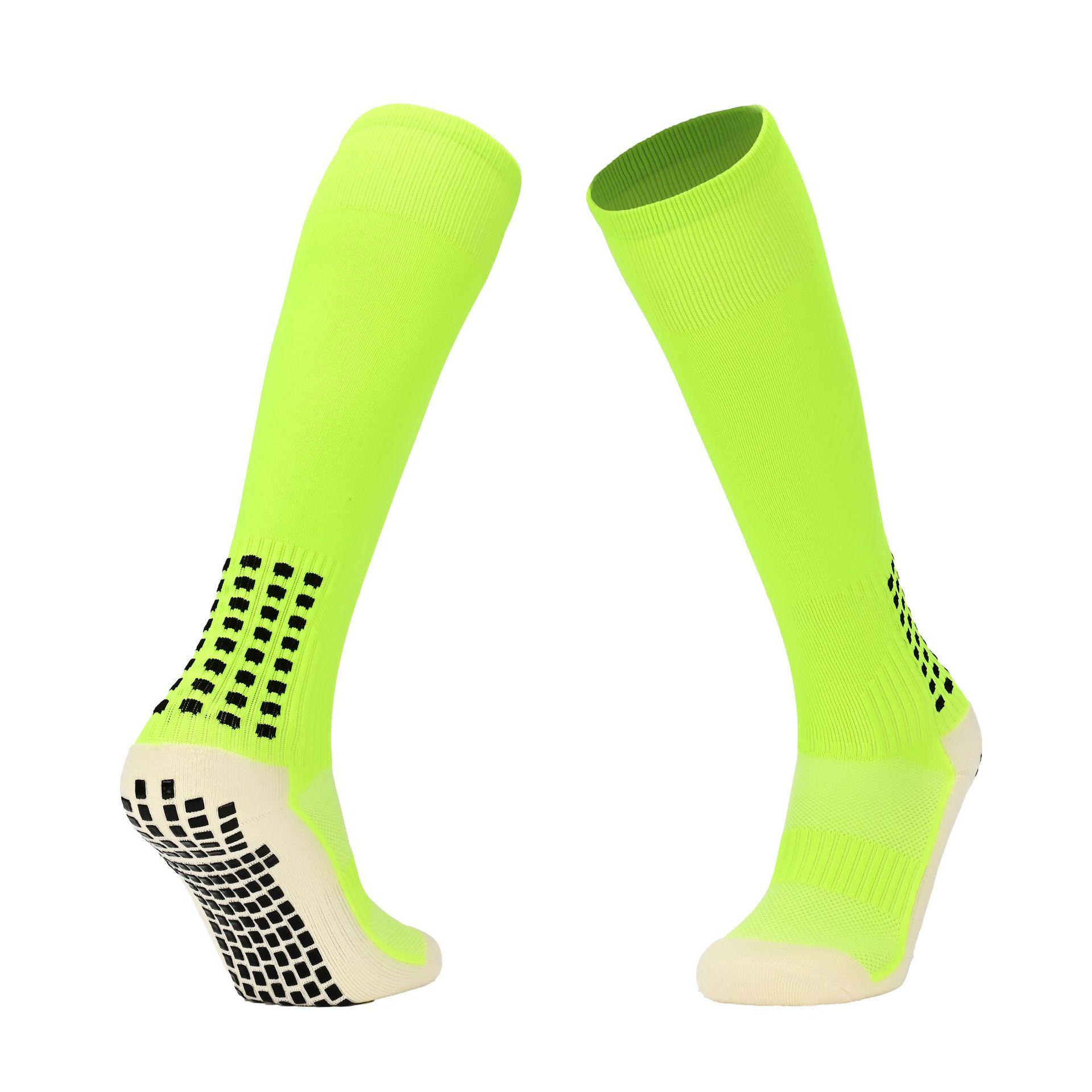 High-Top Men s Over-the-Knee Anti-Slip Shock-Absorbing Football Socks with Thickened Towel Bottom Medium флуоресцентный зеленый