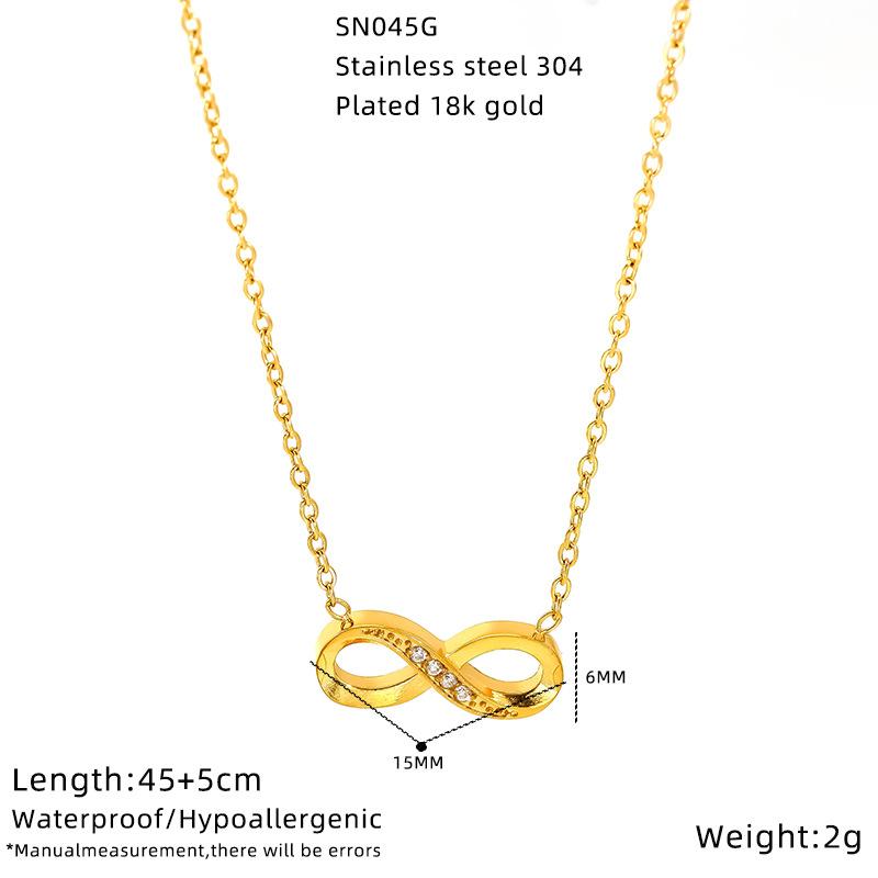 

Elegant And Sweet Literary Diamond-Encrusted Digital Titanium Steel Clavicle Chain Personalized Stainless Steel Necklace