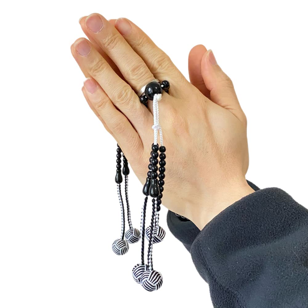 Myorenka Soka Gakkai Prayer Beads Black and Red PC Shaku Medium Juzu Beads and Juzu Case Set with Odamaki Bonten SGI Prayer Shaku 0 Beads with (Juzu)
