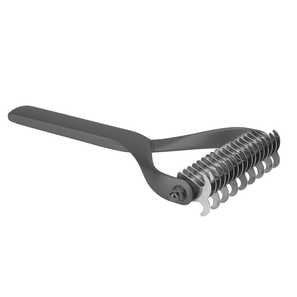 Narzędzie do pielęgnacji zwierząt 2-stronne grabie do podszerstka Szczeniak Kot Grzebień do włosów Szczotka Usuwanie otwartych kołtunów Czarny Duży