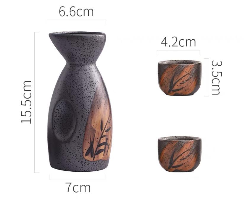 Japanese-Style Sake Pot Izakaya Wine Set Small Wine Bottle Wine Dispenser Sake Glass Kiln-Changed Porcelain Wine Set