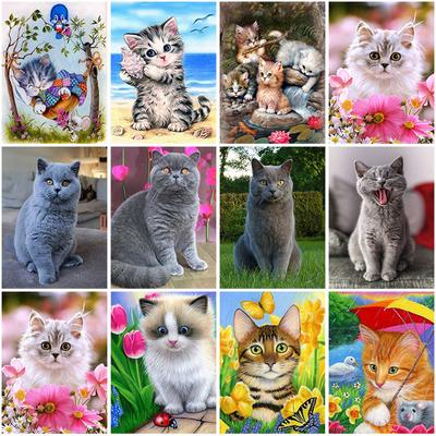 DIY Katze 5D Diamant Malerei voller runder Bohrer Strass Tier Diamont Stickerei Kreuzstich Mosaik Wand Kunst Home Decor Geschenk
