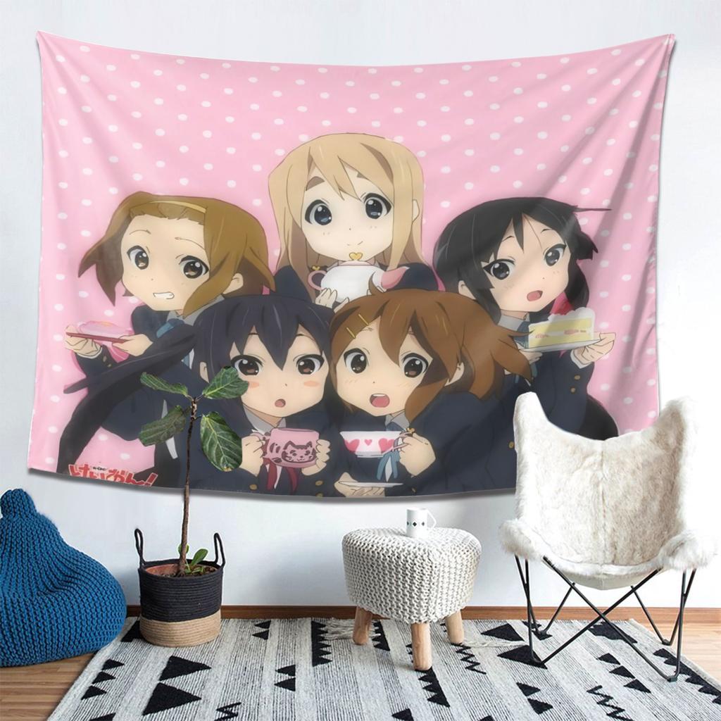 Full Staff Tapestry, Japanese Anime Wall Hanging Cloth for Girly Bedroom Living Room Decor