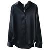 Women's Spring and Autumn Solid Color Buttons Tops Ladies Long-sleeved Lapel Commuter Shirt