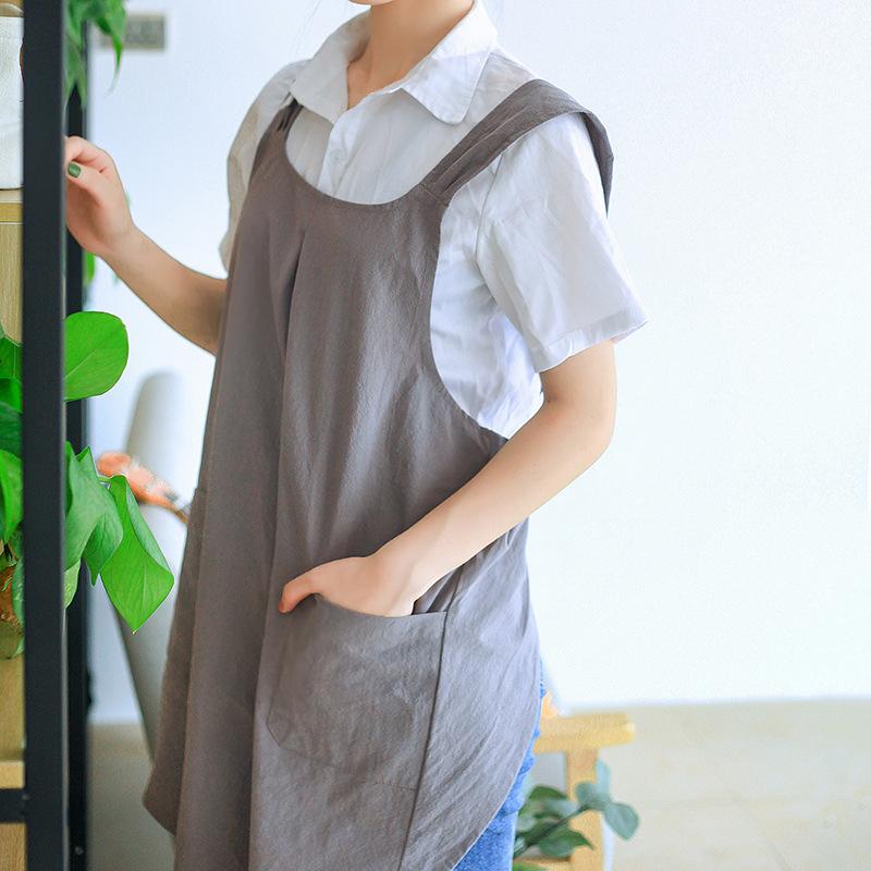 Cross Back Aprons For Women, Smock Apron With Pockets Cute Gardening Dress Crossed Aprons For Women With Pockets Aprons
