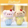 Ice Cream Cone Pig Bear Rabbit Dog Plush Keychain Cute Animal Bag Charm For Kids
