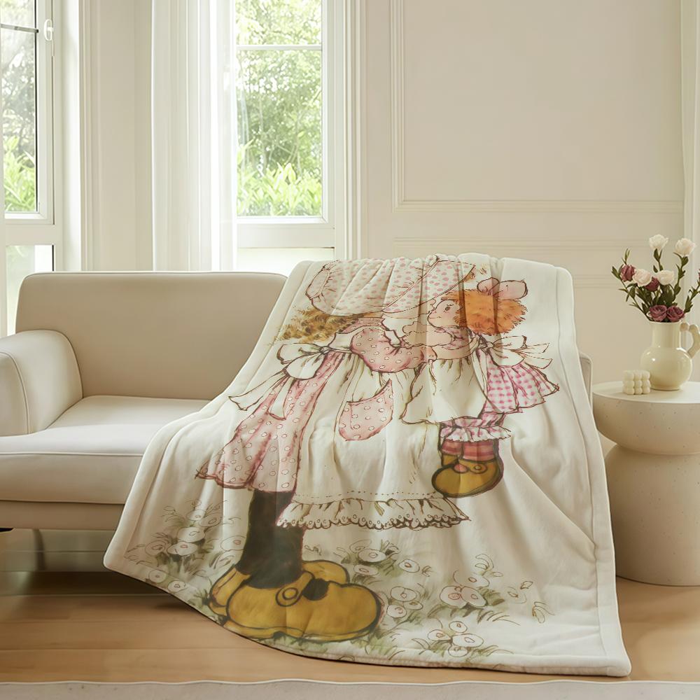 Cartoon schattige Sarah Kay Deken Voor Bank Kantoor Bed Vliegtuig Reizen Slapen Lezen Ontspannen Kamperen Zacht En Warm