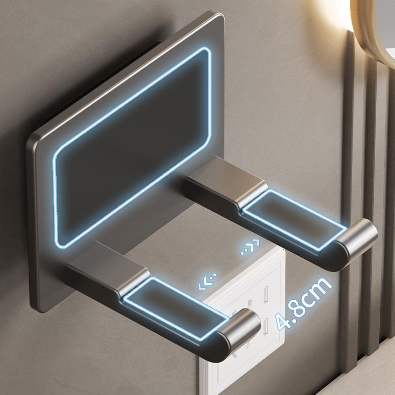 Perforation-free Toilet Bathroom Wall-mounted Hair Dryer Shelf
