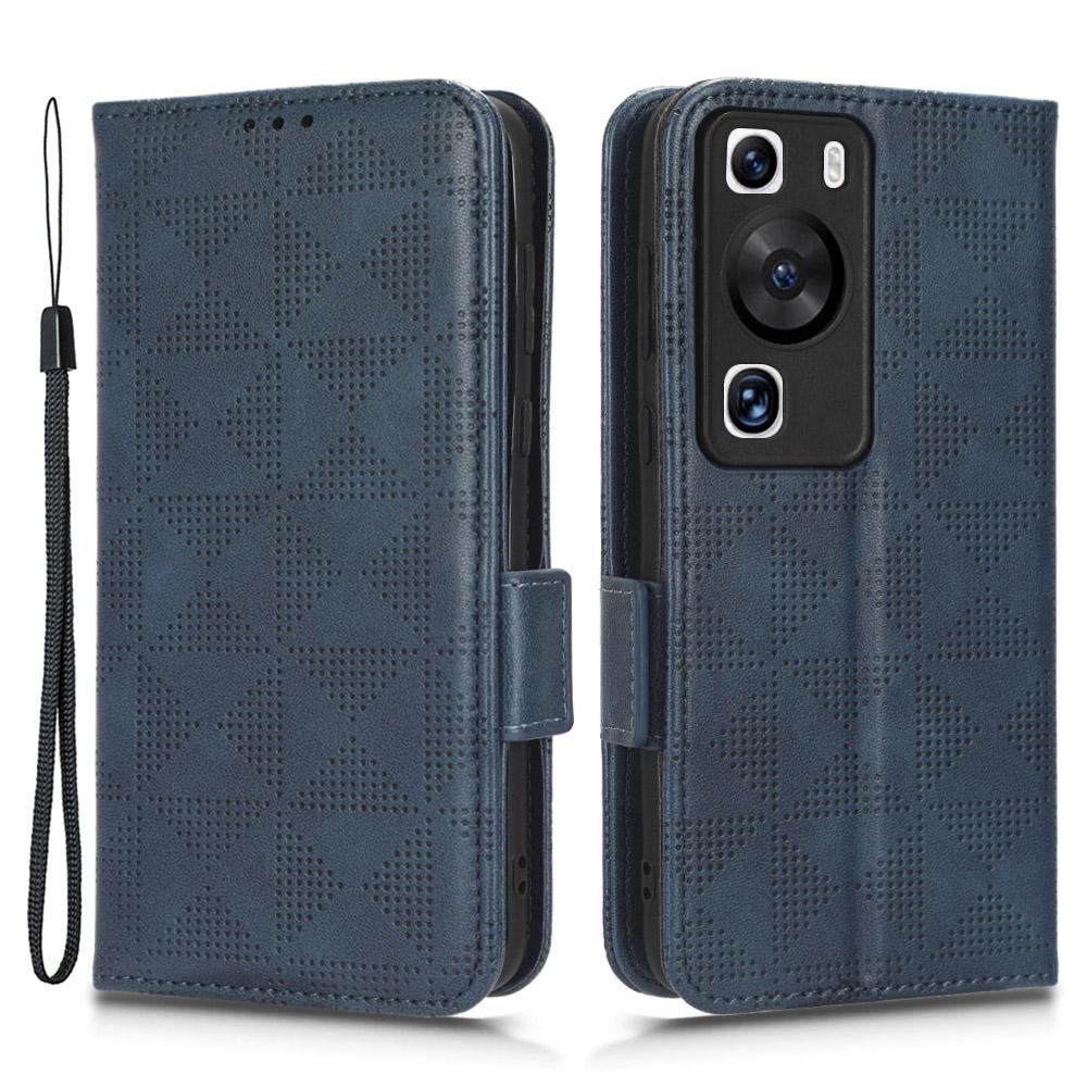 For Huawei P60 Pro/P60 Anti-Dust Phone Shell PU Leather Phone Case Imprinted Triangle Stand Wallet Cover