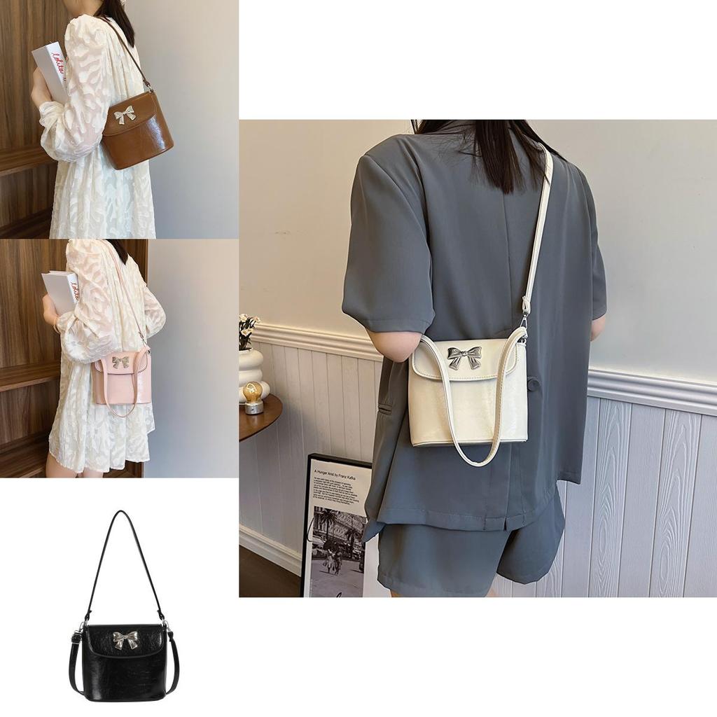 Stylish Small Square Bag 2024 New Summer Fresh Shoulder Bag For Women Chic Black