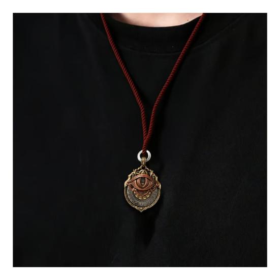 Tarot Vision Necklace All-Seeing Eye Pendant Necklace Tarot Card Symbol Pendant with Smooth Rotation Mystic Divination Jewelry