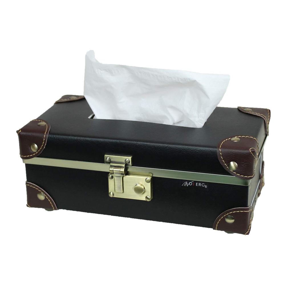 Tissue Case Tissue Box Tissue Cover Stylish Cute Box Tissue Refill Interior Gift Day [Moerg] Mother's [81-55025-10] (Black)
