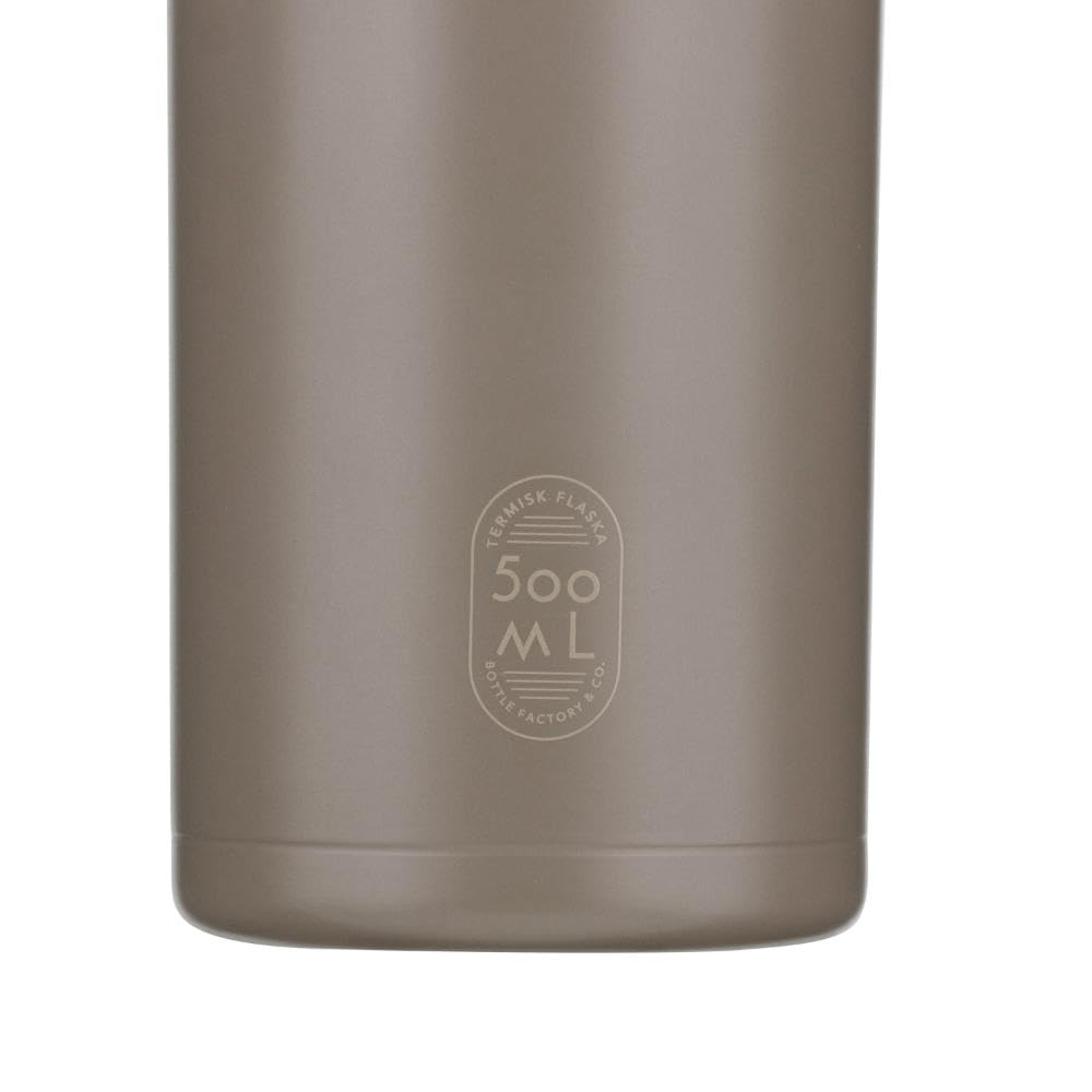 Bestco Mug Screw Vacuum Stainless Stainless Steel Cafe Bottle Bottle, Top, 500ml, Cold/Hot Insulated, Double-Layered Walled, Brown, Steel, NQ-354,