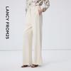 Langzi High-Waist Slit Wide-Leg Trousers
