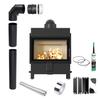 KRATKI LUCY 14 kW Ø 200  Air Fireplace Insert for Wood Installation Kit