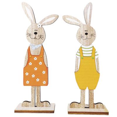 2 unids/set hecho a mano toque festivo estilo elegante escritorio estaca decoración madera encantadora fiesta forma de conejo regalos escritorio para decoración del hogar
