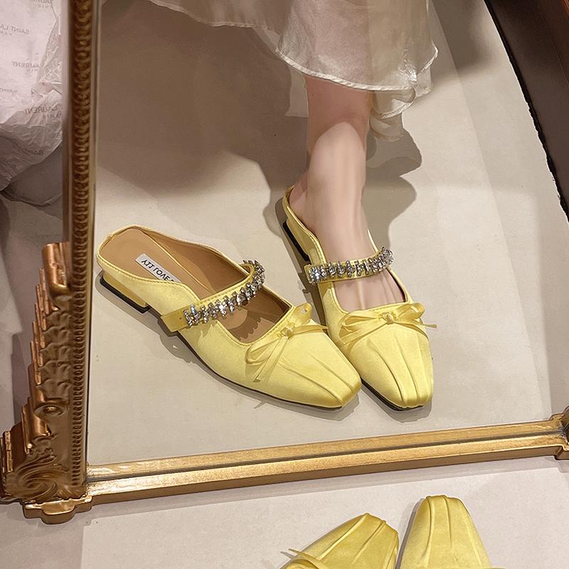 

Мода Новая Мода Женская Летняя Мода Мюли на Низком Каблуке Квадратный Носок Слипоны Платье Слайды Удобные Тапочки для Вечеринки и Повседневной Носки 40