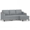 Vidaxl 3-Seater Sofa with Footstool, Light Gray, 180 Cm, Fabric