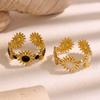 European Gold Sun Geometric Ring for Women - Stainless Steel, Irregular Design