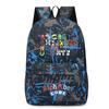 Large Capacity School Backpack Teens With Cartoon Letter Print Lightweight Ergonomic Design Oxford Fabric Adjustable Padded