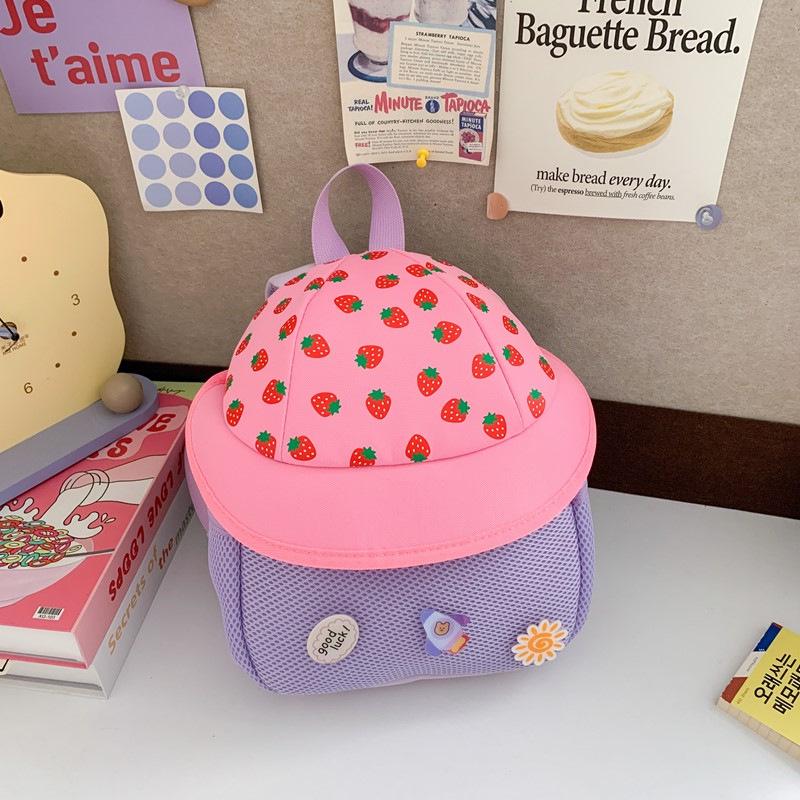 

2025 Kids Cute Cartoon Fruit Backpack for Kindergarten Boys and Girls фиолетовый