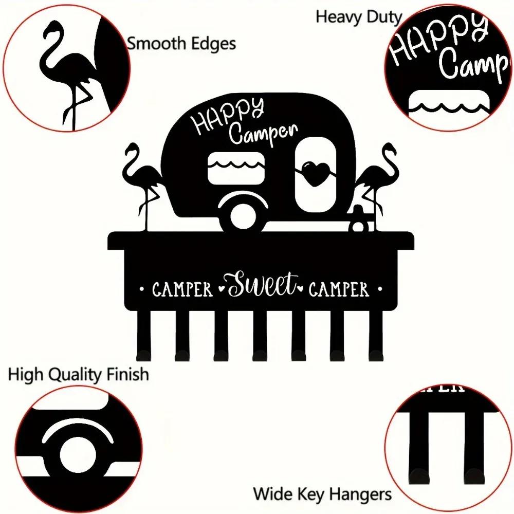 1pc Key Holder Wall Mounted, Camper Key Holder For Wall Decorative Metal Key Rack Hanger With 7 Hooks