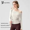 Women's Off-Shoulder Long Sleeve Yoga & Cycling Top - 2025 Autumn/Winter Pilates Fitness Set