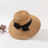 Parent-child mother and daughter children straw hat summer sunshade sun protection beach hat bow cute princess big eaves hat children tide