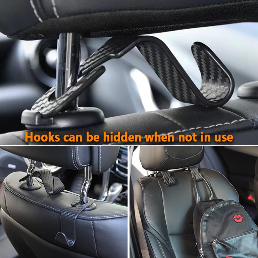 Utility Car Headrest Hidden Hook 33Lb(Max) Car Hooks For Purses And Bags,Hard Hat Holder For Truck Seat Hanger Storage Organizer For