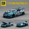 YTMH2 1/24 Ford Mustang GT3 Sport Racing Toy Car Model Diecast Metal Rally Miniature Sound & Light Gift For Child Kid Boy Collection