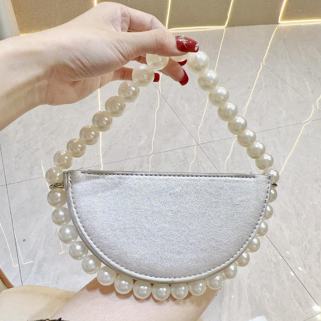 New dinner bag beaded handbag bag urban simple semi-round small bag dress bag single shoulder oblique span bag women