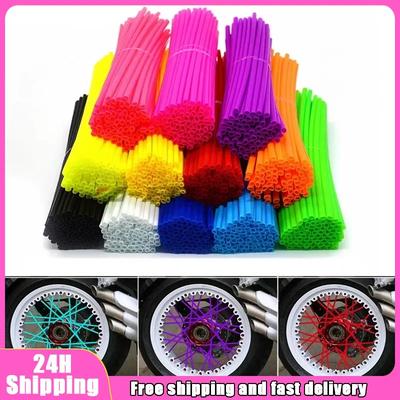 72 Pcs Moto Dirt Décoration Motocross Rayons de Roue Wraps Jantes Skins Protections Couvertures Décoration Moto Décoration Amagi