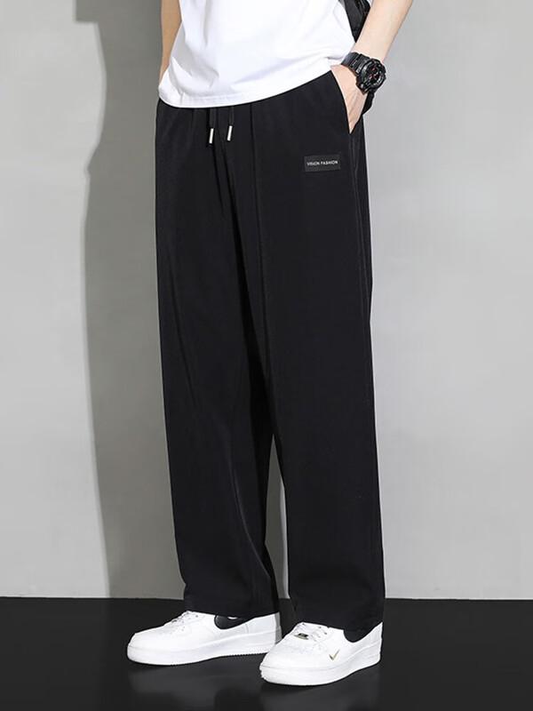Dingfengbaoluo Men's Thin Quick-Dry Straight-Leg Casual Pants