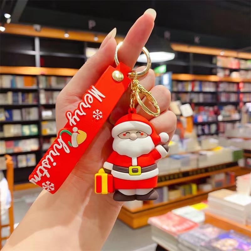 Cartoon Cute Santa Keychain Pendant Car Key Chain Schoolbag Pendant Christmas Gift