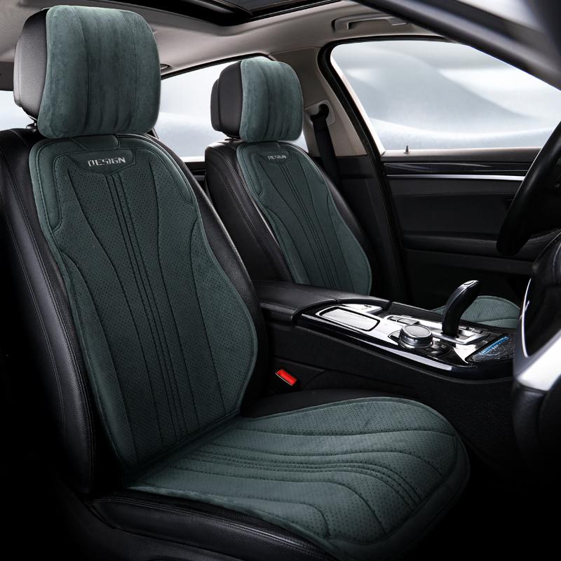 High Quality Suede Universal All Seasons Car Seat Cover Perforated Breathable Anti-Slip Luxury Car Suede Seat Cover With Pillow
