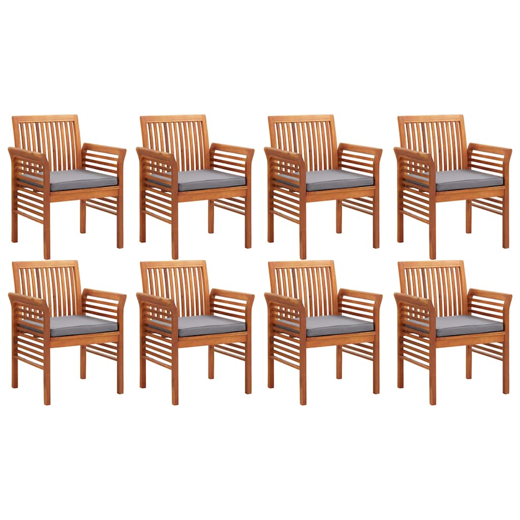 9 piece outdoor dining set with cushions solid acacia wood