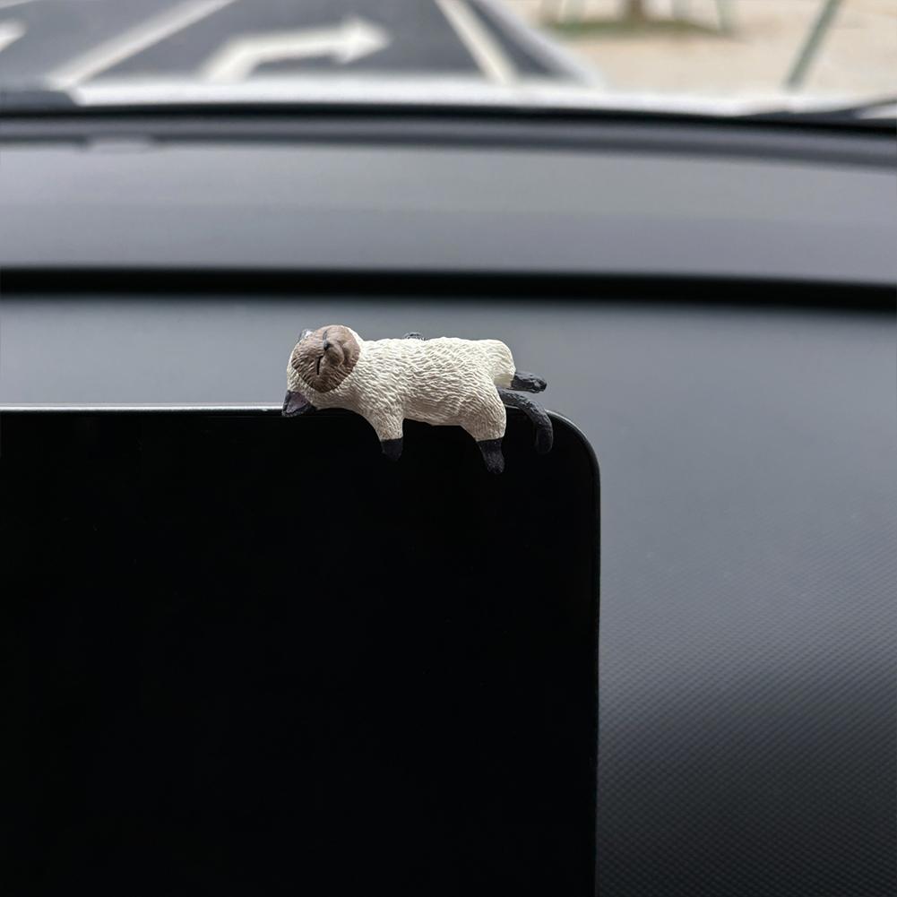 Car Landscape Cat Ornaments Sleeping Cat Car Interior Center Console Navigator Screen Decoration Home Decor Miniatures