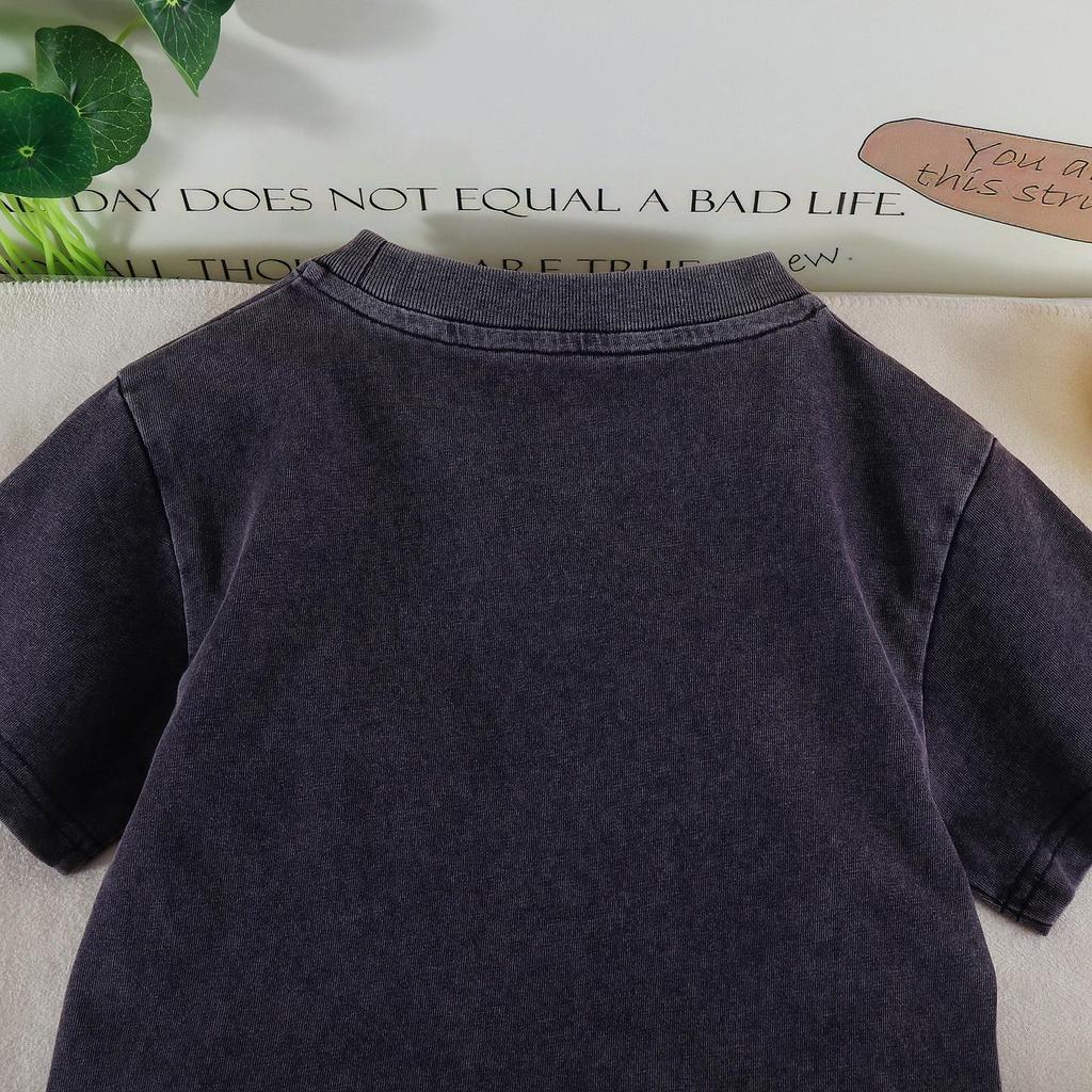 Letní dětský dvoudílný outfit s krátkým rukávem pro chlapce 2026 - Design s řetězovým dopisem, Ležérní a pohodlný na výlety