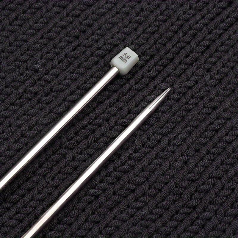 Knitting Needles, Metal Knitting Needles 35cm Long, Steel Knitting Needles for Beginners Adults, Single Point Knitting Pins 2.0mm,3.0mm,4.0.mm,5.0mm