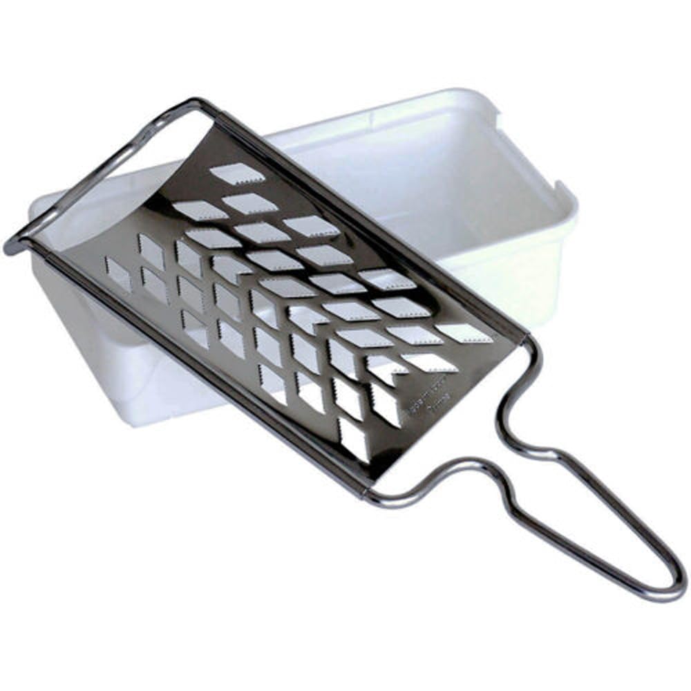 

Tiger Crown Grater, Silver/White, Total Length 273mm, VegiCooks Vegetable Grater & Tray 3944