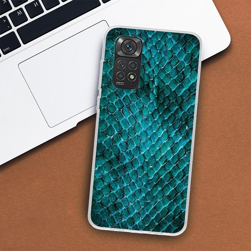 Pink Snake Skin Printing Drawing Phone Case For Xiaomi Redmi Note 14 13 12 12S 11 Pro Plus 11S 10 10S 11T 11E Soft Transparent S