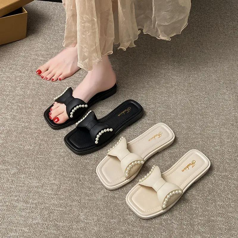 Woman Slippers Pearl Outside Slides Designer Luxury Korea Style Wholesale On Sale Sandals Promotion Top Designs Shoes for Women