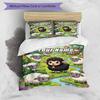 3PC Custom Name Sheep Garden Bedding Set Duvet Cover Closure Includes 1 Duvet Cover & 2 Pillowcases for Bedroom
