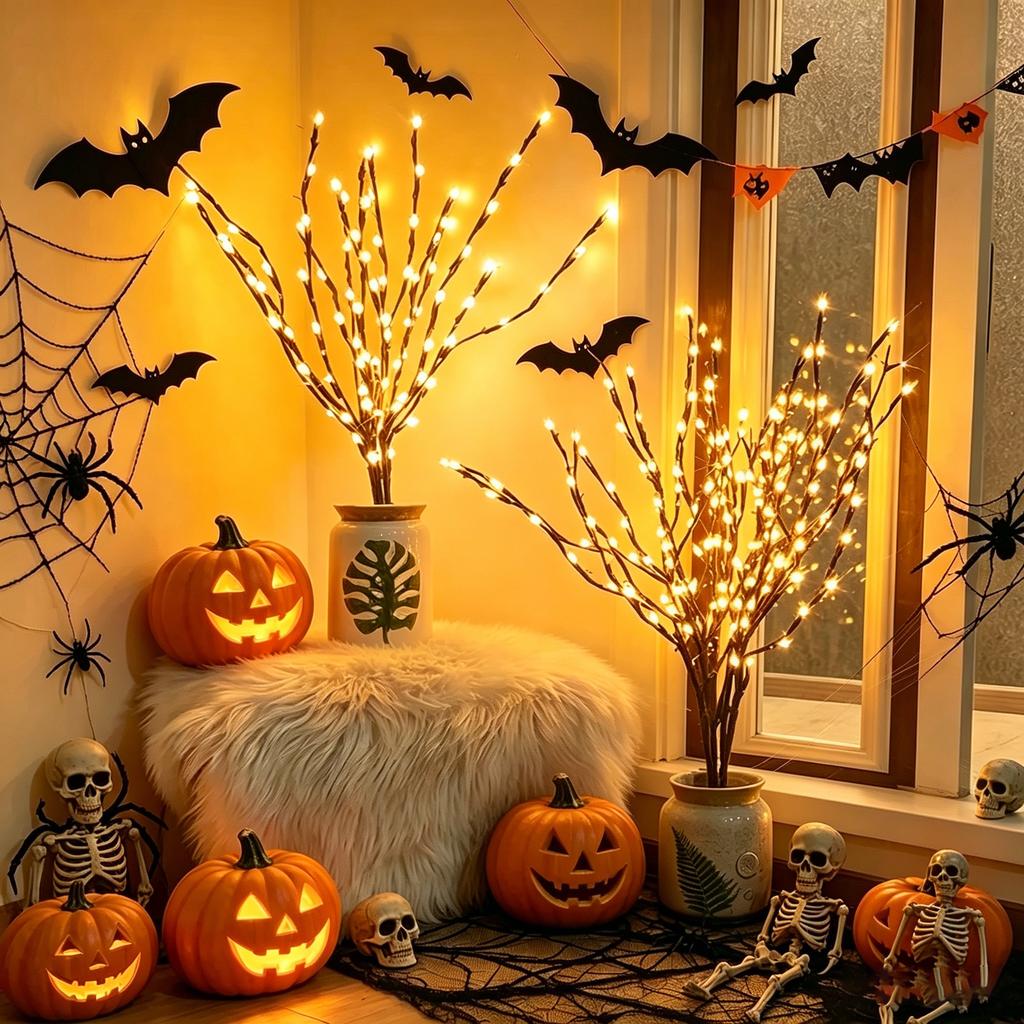 20LED Artificial Tree Branches Lights Battery Powered Fake Branches Lamp for Desktop Nordic Wedding Valentine's Day Decorative