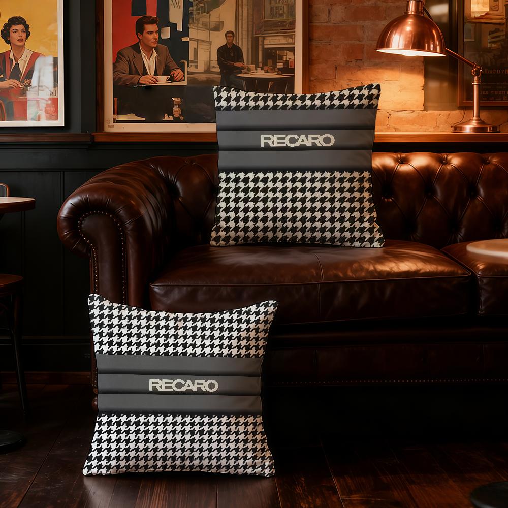 R-R-Recaro-ES Fashion Logo cushion cover Home Bedding Sofa living Room pillowcase Simple Soft Skin Cushion Cover Party Gift