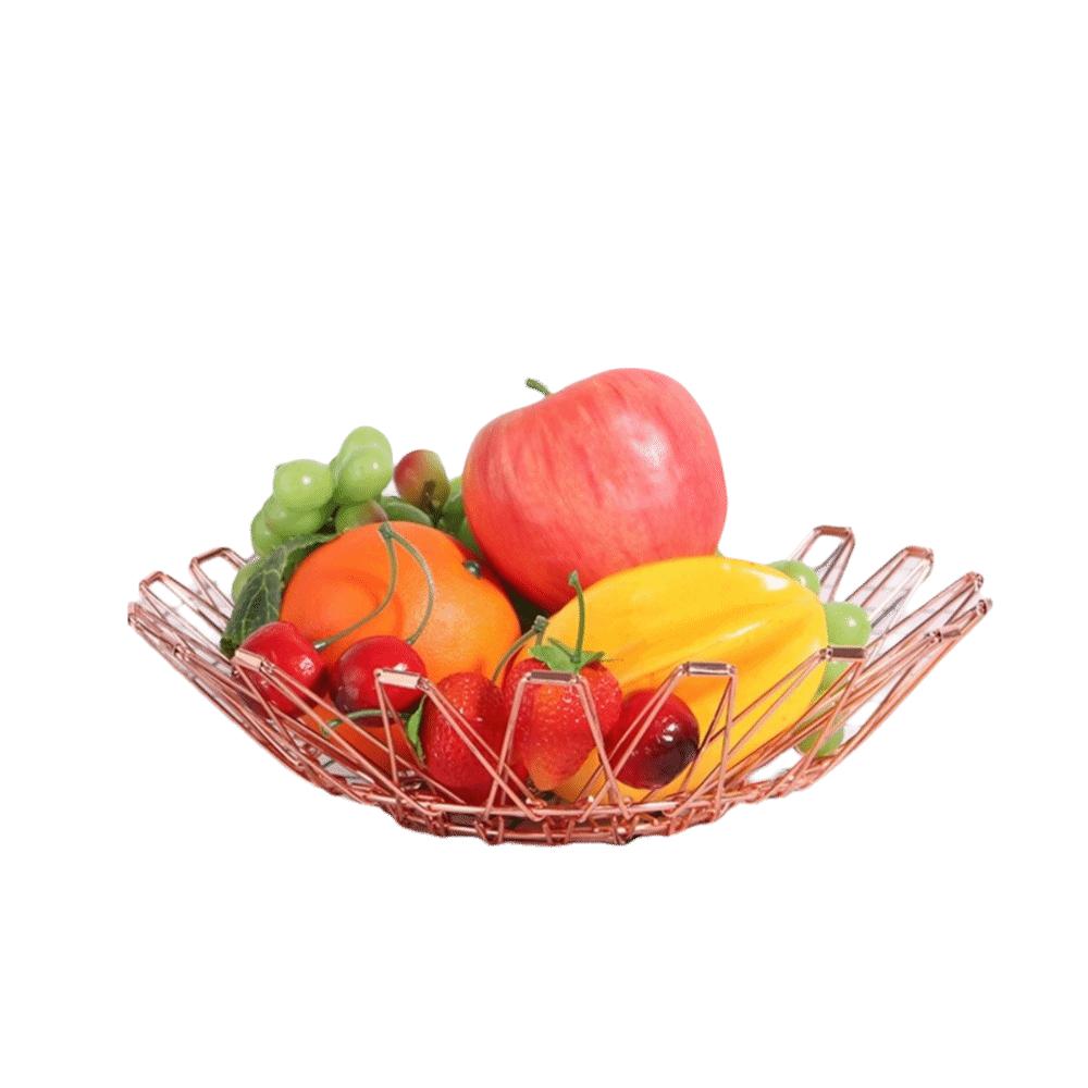 Multi-functional Hollow Structure Foldable Fruit Basket Scalable Simple Candy Dessert Rack Modern Storage Basket Desktop Storage