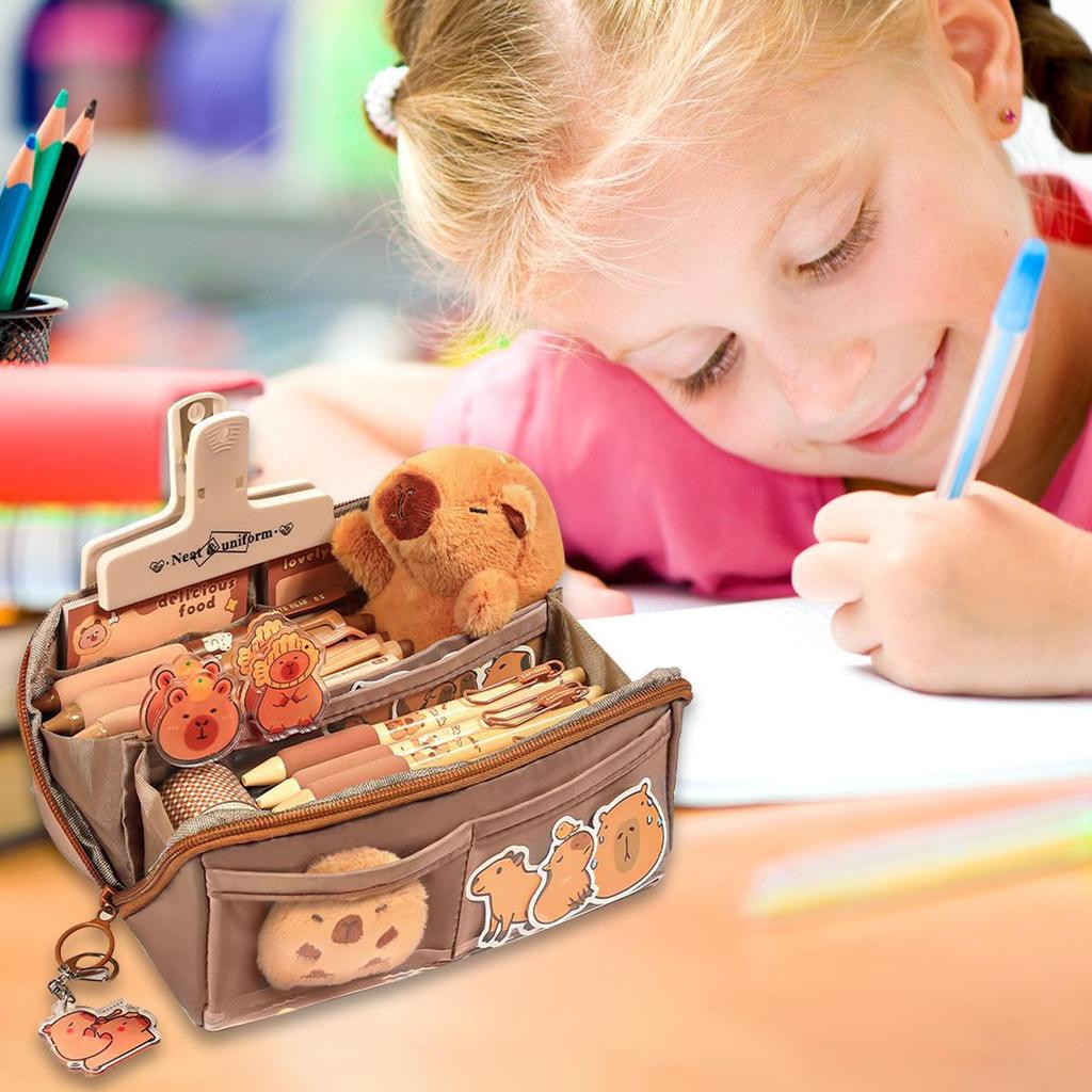 A Large-capacity Multi-layer Pencil Case Waterproof A Simple Multi-purpose Student Stationery Box And Makeup Storage Bag