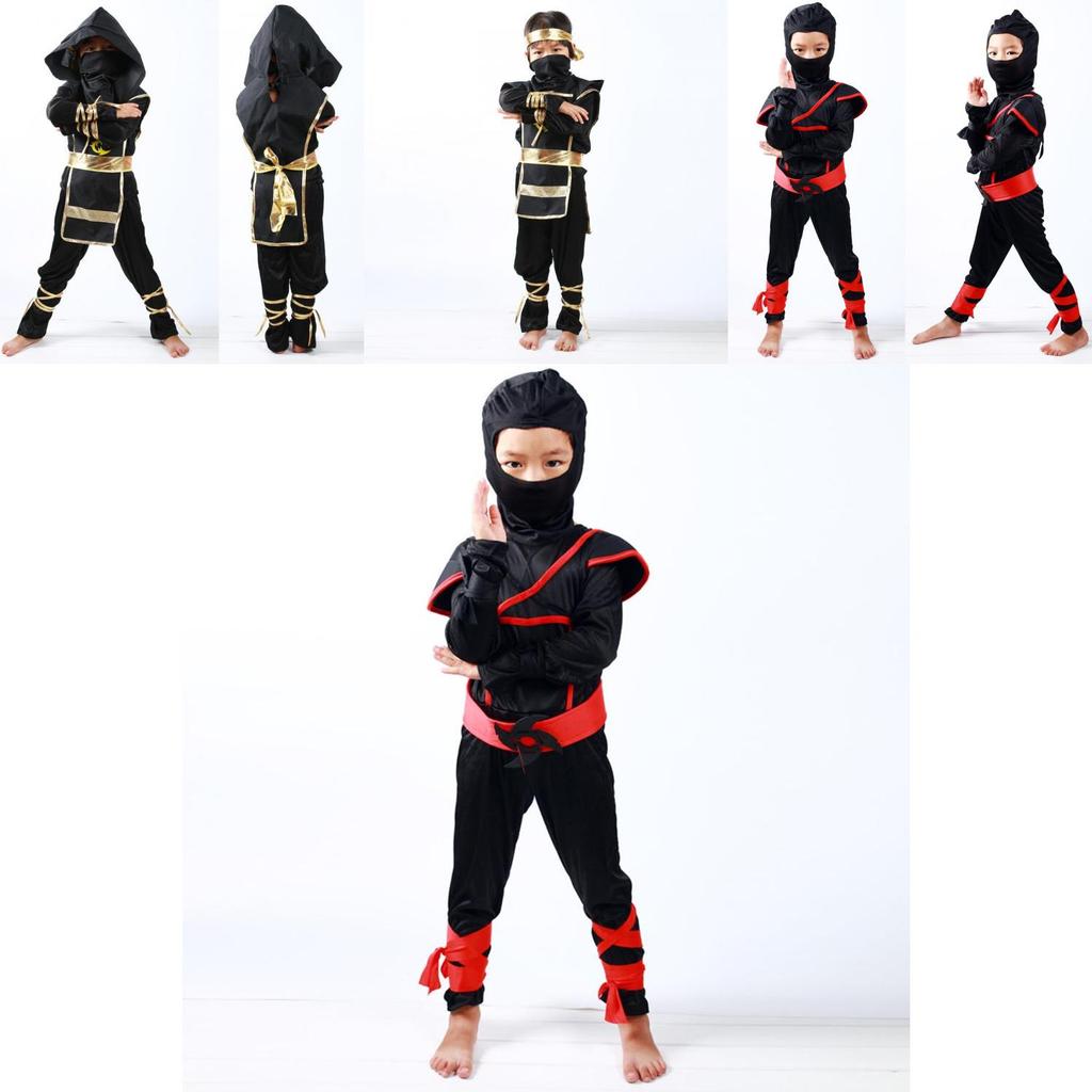 Authentisches Japanisches Krieger Jungen Kinder Ninja Assassine Kostüm für Partys