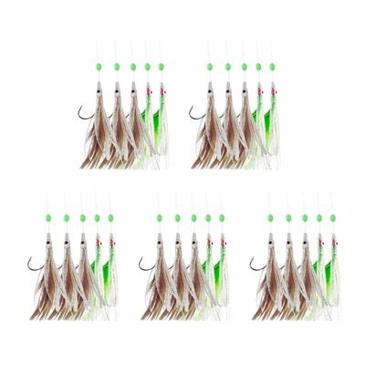 Fishing Feather Baits Rigs Fishing Lures Saltwater Freshwater Fishing Baits Rigs with String Hook Lures Tackle Jigs