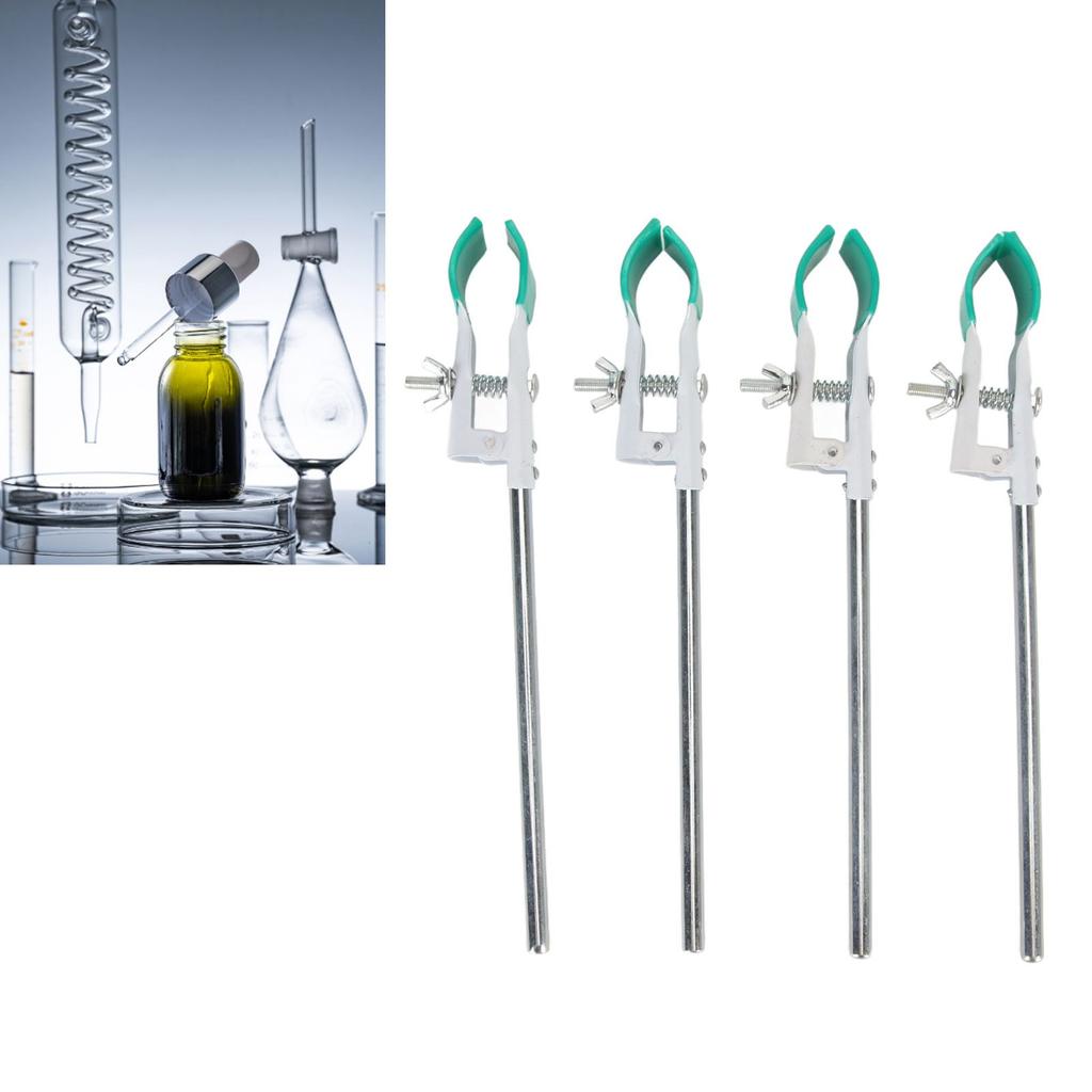 4ks Laboratorní svěrka Retort Jaw Jaw 2 prsty Nastavitelná šířka gumových čelistí Labs Clamp